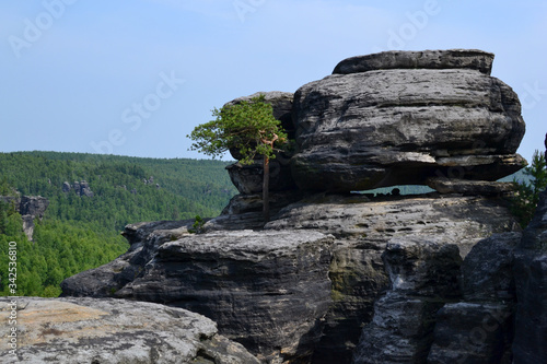 View of the Tiské Rocks, Czechia