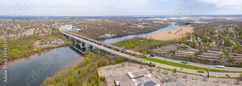 Drone of Donald Goodkind Bridge Raritan River New Jersey 