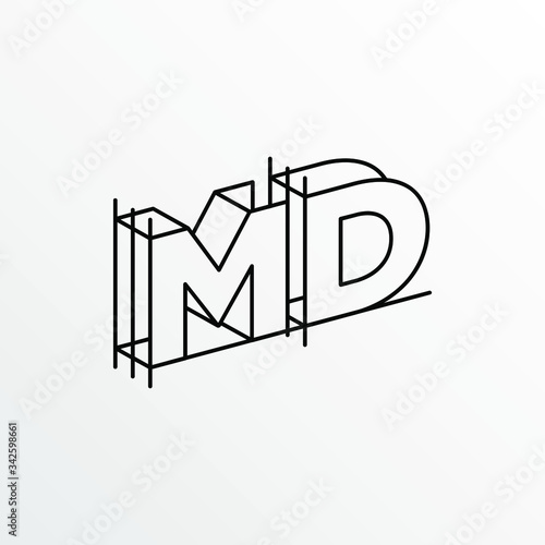 Initial Letter MD with Architecture Graphic Logo Design