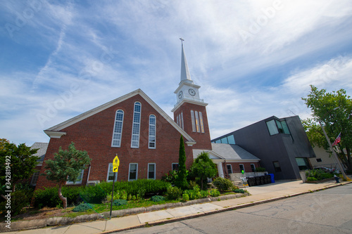 Bethany Presbyterian Church and Korean Church of Boston on 32 Harvard Street in Brookline Village, Town of Brookline, Massachusetts, MA, USA. 