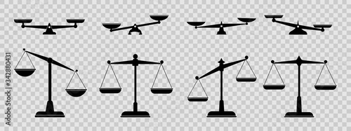 Scales icons set. Law scale icon. Vector scales icon