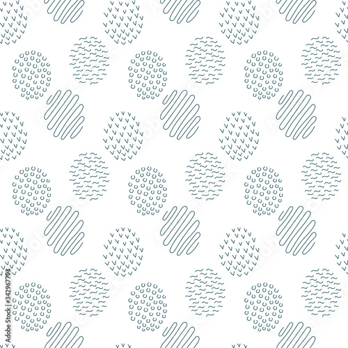 Seamless pattern with elements in the Doodle style . Hand drawn vector for backgrounds, fabric, and other surfaces. Vector