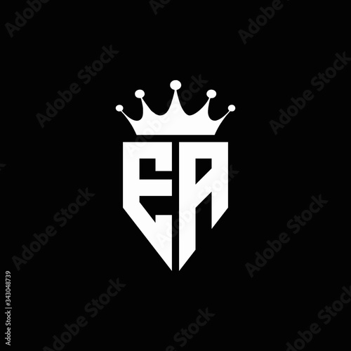 EA logo monogram emblem style with crown shape design template