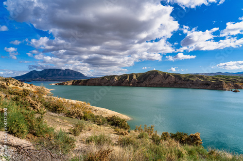 Embalse de Negratin reservoir lake in Sierra Nevada National Park in Spain