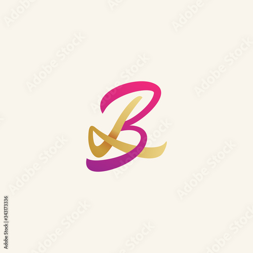 abstract letter lb logo design vector
