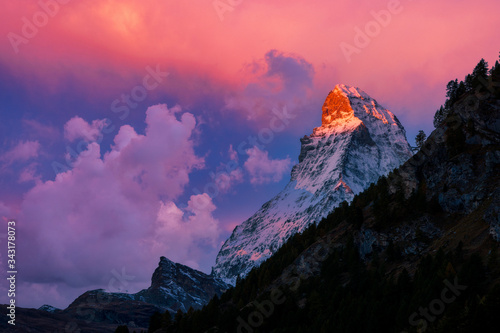 Mountain glow in the Alps, Matterhorn