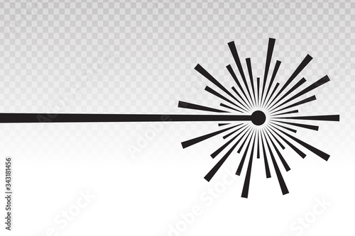 Laser beam ray icon on a transparent background