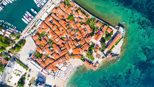 Budva old town on the bird's eye view