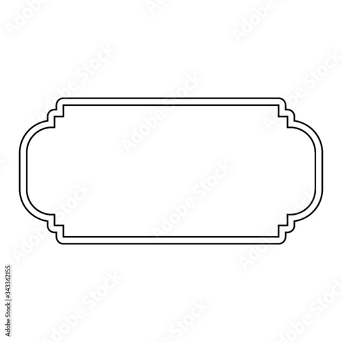 Simple line frame border isolated on white background
