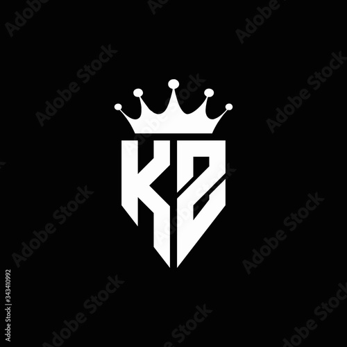 KZ logo monogram emblem style with crown shape design template