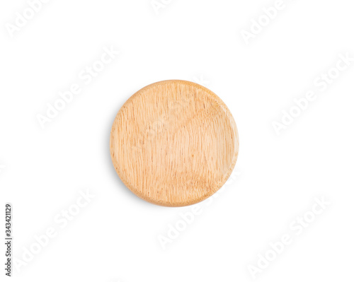 wood Jar lid on white background