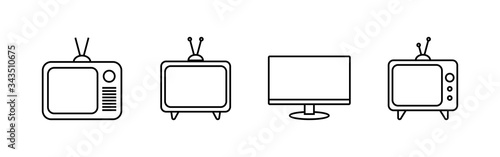 TV vector icons set. Television icon