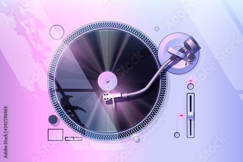 Record player vector. Vaporwave Aesthetic