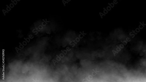 Abstract smoke steam moves on a black background . The concept of aromatherapy. Stock illustration.