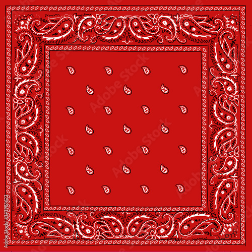 Red Bandana Square Print 