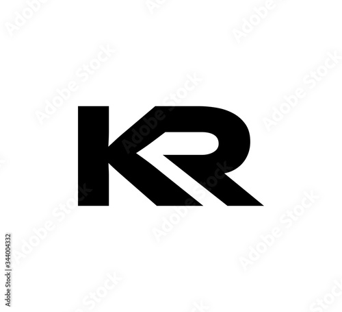 Initial 2 letter Logo Modern Simple Black KR 