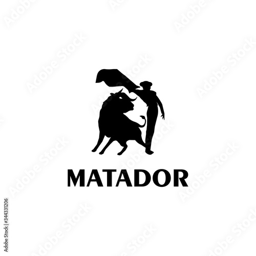 Matador sillhouette logo icon vector.