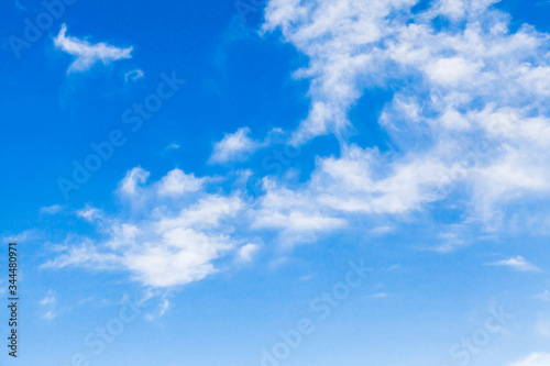 White altocumulus clouds in a blue sky at daytime