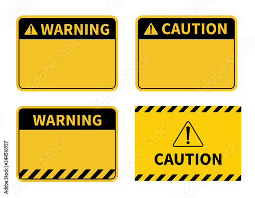 Warning sign. Blank warning sign on white background. Vector illustration