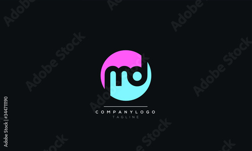 md Letter Logo Design Icon Vector Symbol