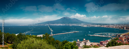 Overview of the Gulf of Naples with Vesuvius seen from Castellammare di Stabia