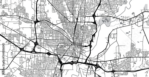 Urban vector city map of Jackson, USA. Mississippi state capital