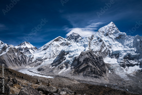Blick vom Kala Patthar auf den Mt. Everest und Lhotse