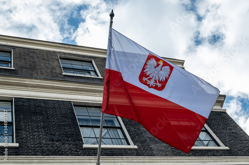 LONDON-The Polish Embassy on Portland Place in Marylebone, London. 