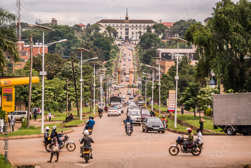 long straight road to parliament house in kampala uganda