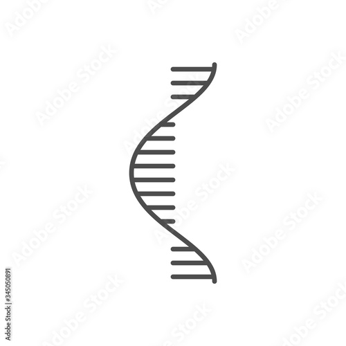 RNA related vector thin line icon. Isolated on white background. Editable stroke. Vector illustration.