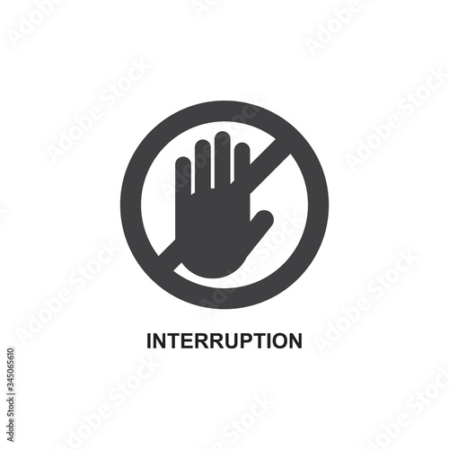 INTERRUPTION ICON , STOP ICON VECTOR