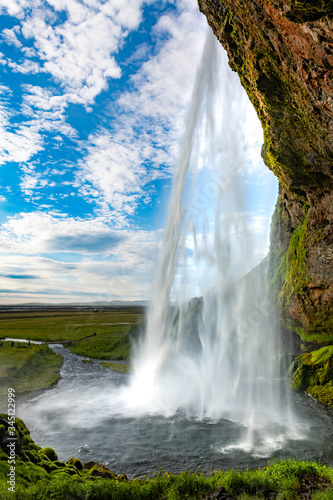 Seljalandsfoss waterfall in the southern part of Iceland