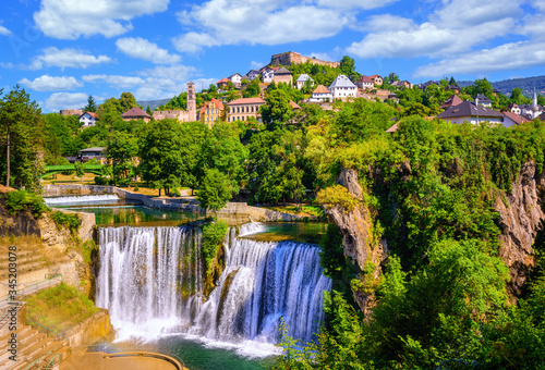 Pliva waterfall in Jajce town, Bosnia