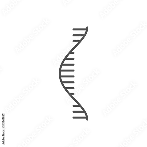 RNA related vector thin line icon. Isolated on white background. Editable stroke. Vector illustration.