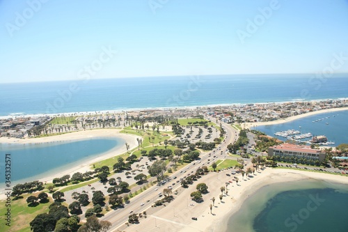 Aerial view of Pacific Beach, San Diego California