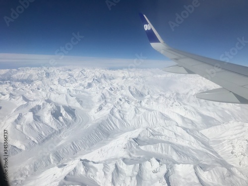 ice carpet mountains aerial view