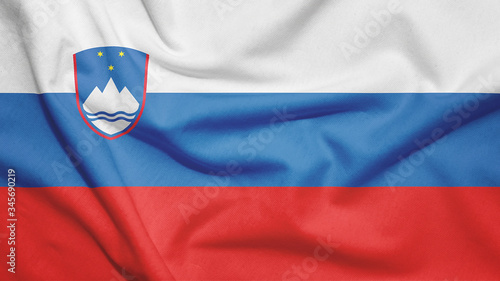 Slovenia flag with fabric texture