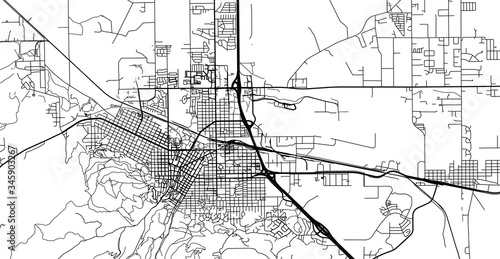 Urban vector city map of Helena, USA. Montana state capital