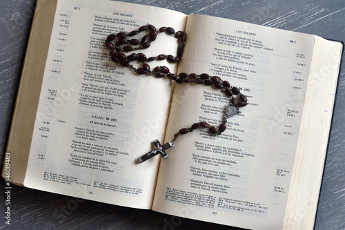 Bible and a rosary