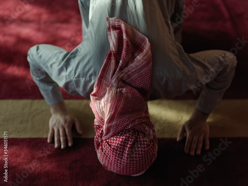 muslim prayer inside the mosque