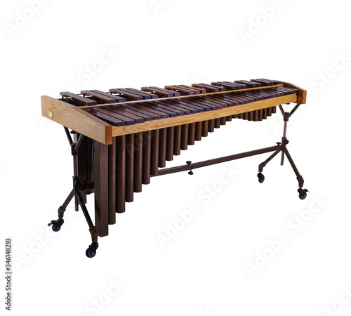 Wooden Marimba, Marimbas, Marimba Music Instrument Isolated on White background 3D rendering