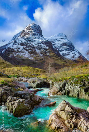 river coe, glencoe, highlands, Scotland, uk.