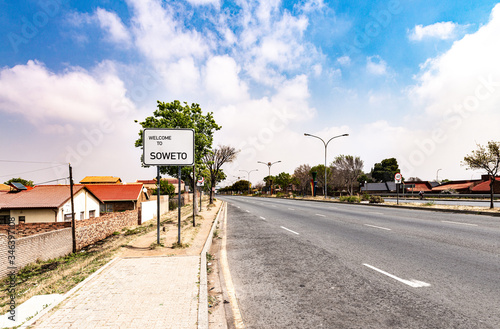 Soweto Townships town sign in Johannesburg, South Africa
