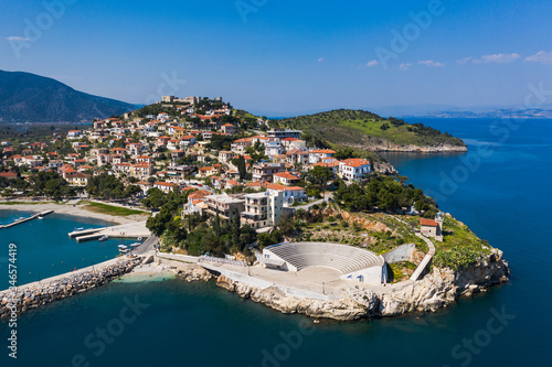 Paralio Astros cityscape, view from drone, Arcadia, Greece