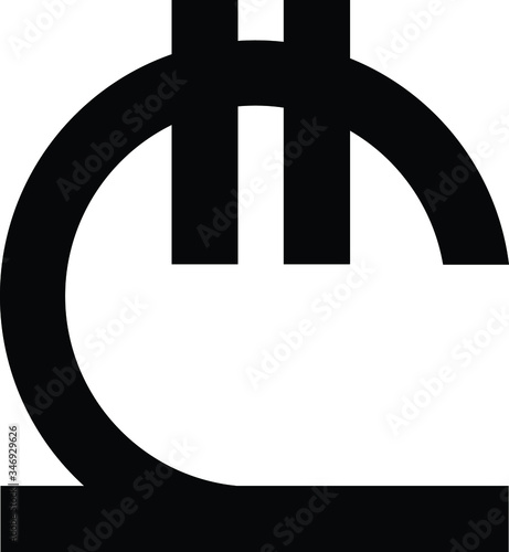 Georgian currency LARI GEL minimal regular symbol black icon 