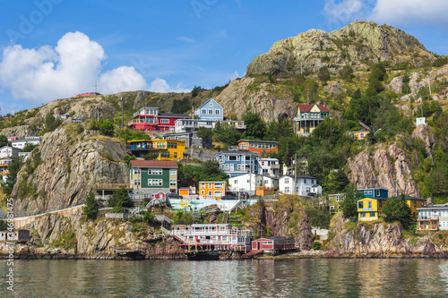 'The Battery' a neighbourhood in St. John's, Newfoundland, Canada, seen from across St. John's Harbour in the summer.