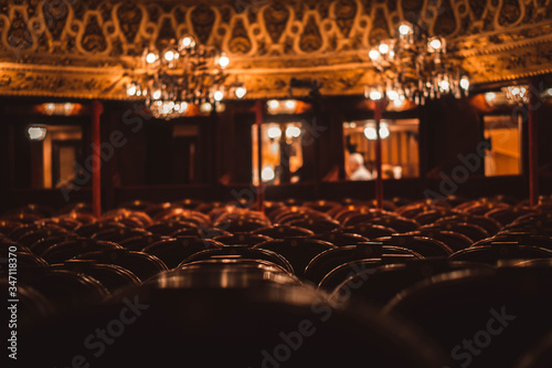 concert hall with chairs and lights