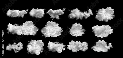 white clouds on black background