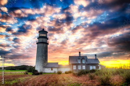 Highland Lighthouse Cape Cod Dramatic sunset
