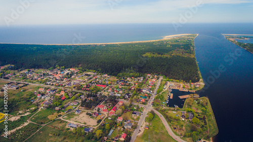 Ujście Wisły do Bałtyku z lotu ptaka